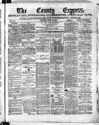 cover page of County Express; Brierley Hill, Stourbridge, Kidderminster, and Dudley News published on May 13, 1882